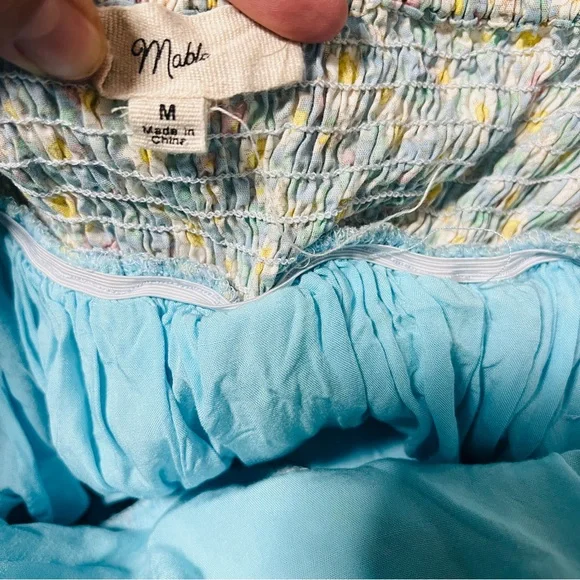 Anthropologie Mable Med Floral Print Puff Sleeve Babydoll Pleated Line Dress EUC - Picture 8 of 11